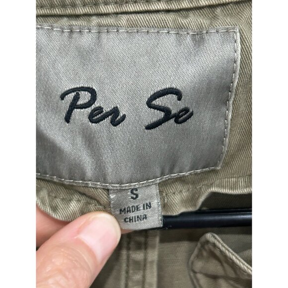 Per Se Lightweight Olive Utility Vest Multiple Pockets Drawstring Waist Sz S - Picture 6 of 10